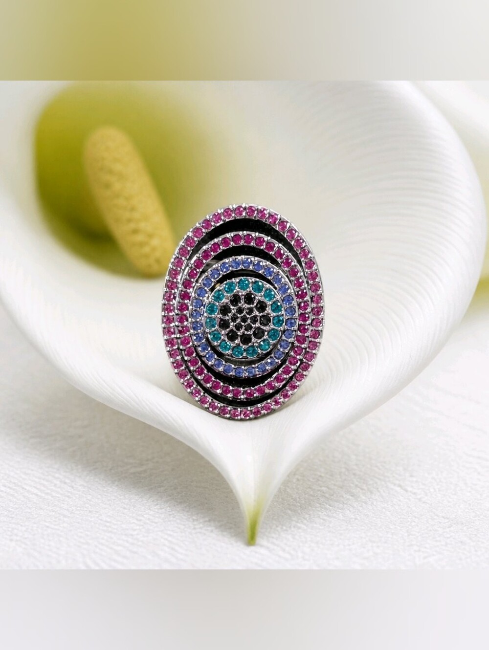 Swarovski Rainbow Ring Sz 8